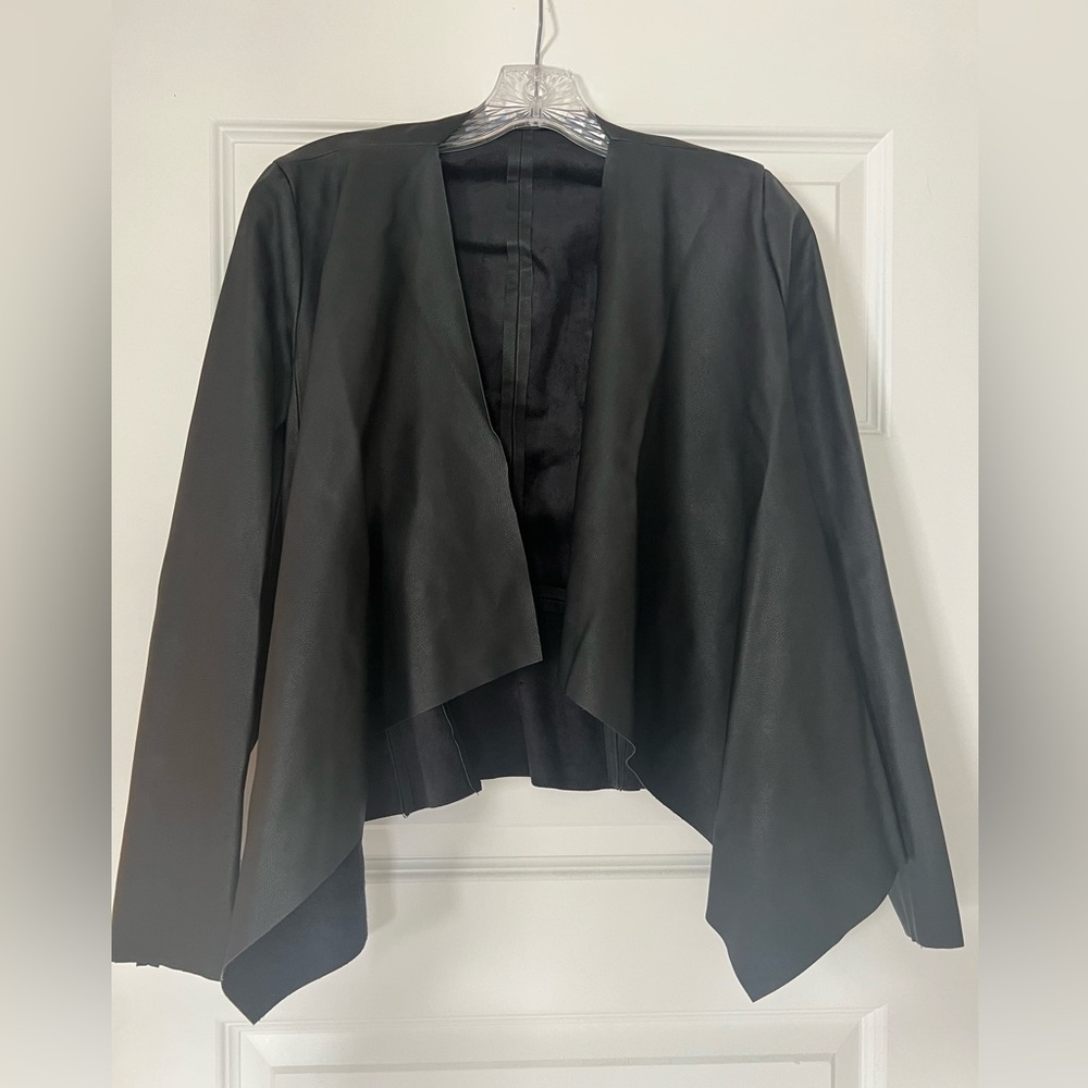 Zara basics leather open jacket